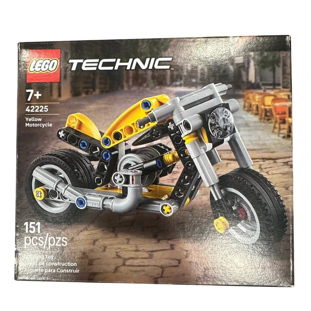 LEGO Kids Yellow Technic 42225 Motorcycle Building Set 151 pcs